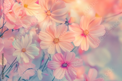 Wallpaper Mural Beautiful flowers made with color filters for background, ai Torontodigital.ca