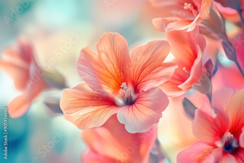 Beautiful flowers made with color filters for background, ai