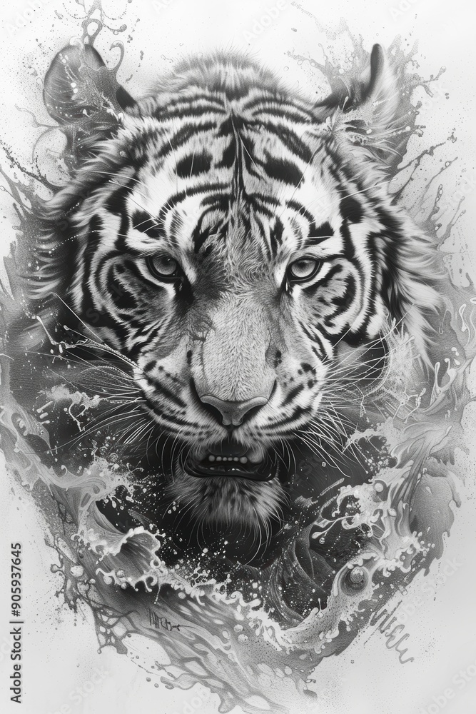 Majestic Tiger in Splash of Water Majestic Tiger in Splash of Water