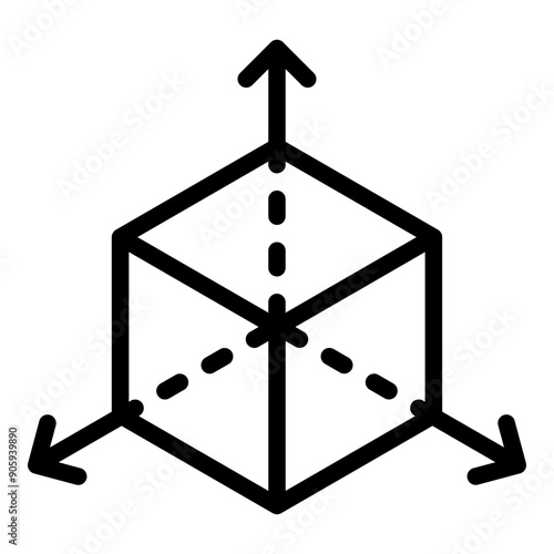 3d icon. Vector line icon