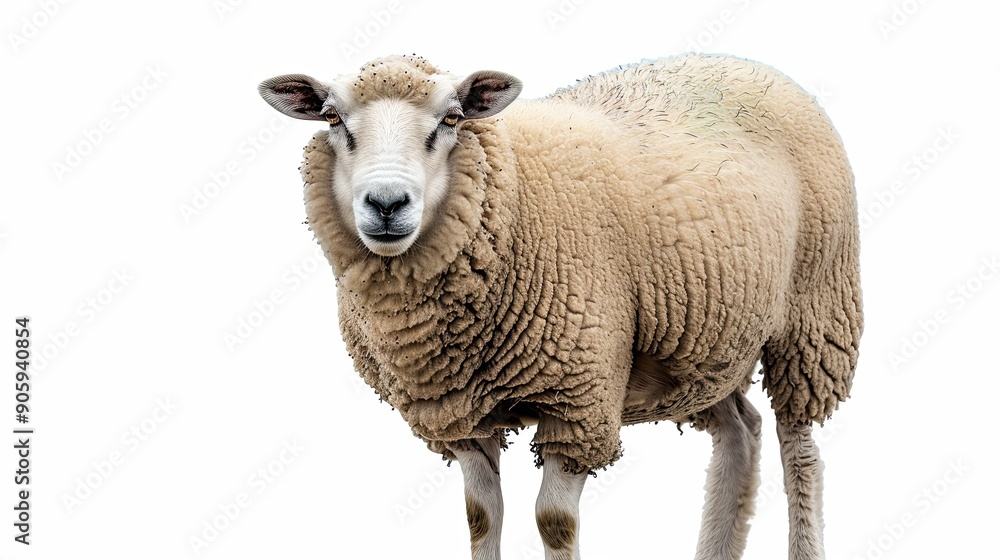Fototapeta premium sheep isolated on white background