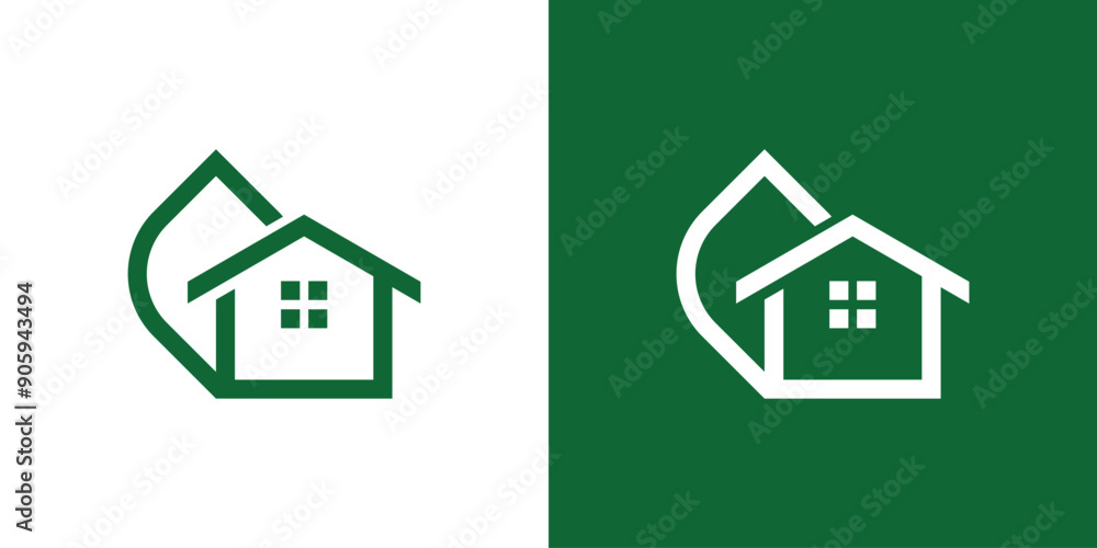 Green house logo design with modern concept premium vector Green house logo design with modern concept premium vector
