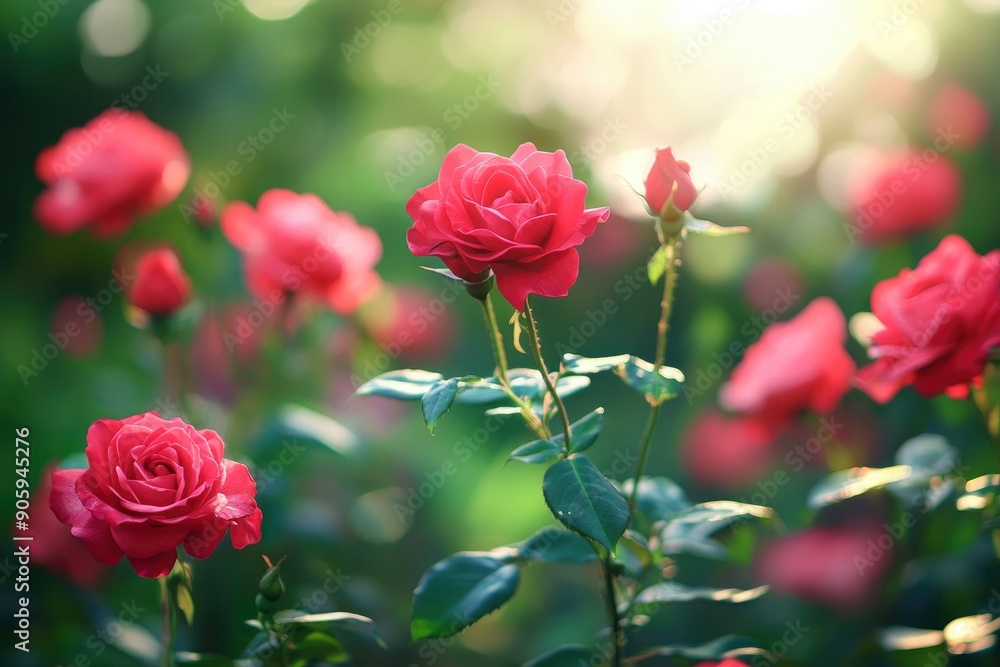 Obraz premium Beautiful roses in the garden , ai