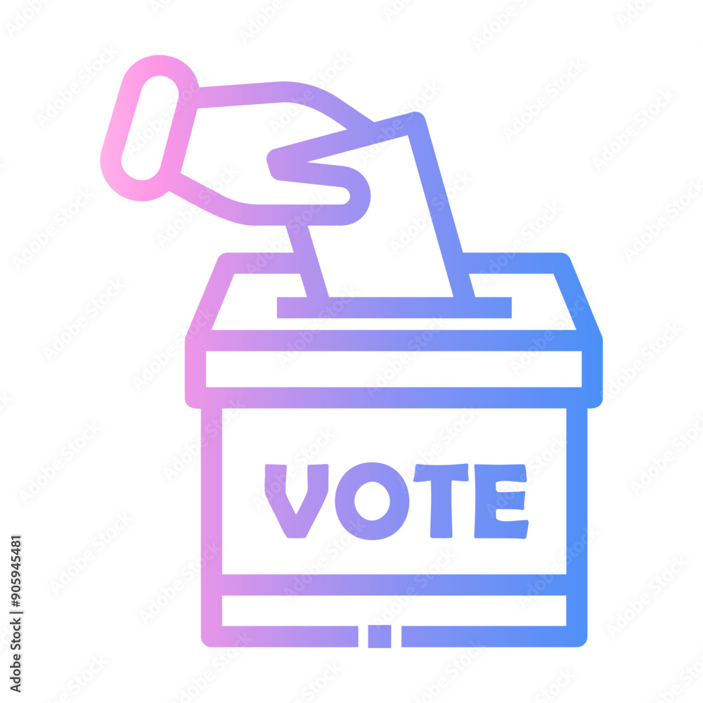 right to vote Line Gradient Icon right to vote Line Gradient Icon