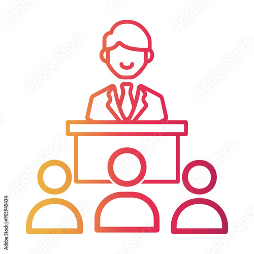 politic Line Gradient Icon
