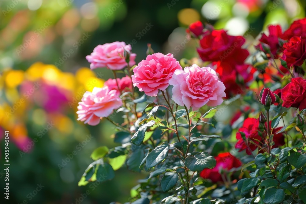 Beautiful roses in the garden , ai Beautiful roses in the garden , ai