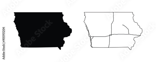 Iowa State Border With Interstate Highway Lines