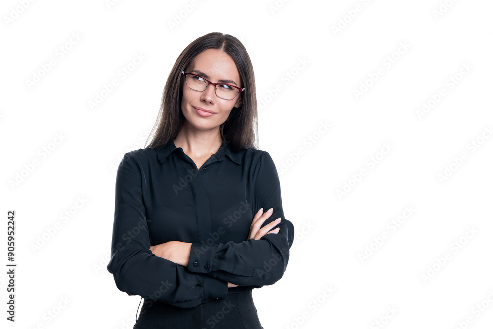Business boss woman in glasses. Successful business of entrepreneur. Business vision. Successful businesswoman isolated white. Ambitious corporate manager. Leadership of businesswoman. Businessperson Business boss woman in glasses. Successful business of entrepreneur. Business vision. Successful businesswoman isolated white. Ambitious corporate manager. Leadership of businesswoman. Businessperson