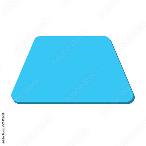 Trapezoid 2D basic shape vector illustration, trapezium math geometric shape
