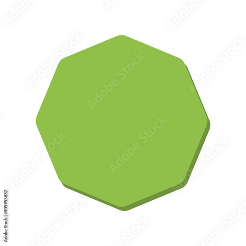 Cute octagon 2D basic shape vector illustration, math geometric shape