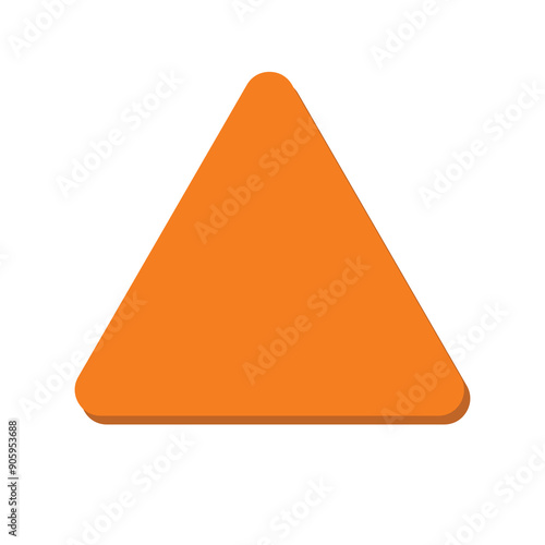 Equilateral triangle 2D basic shape vector illustration, cute math geometric shape