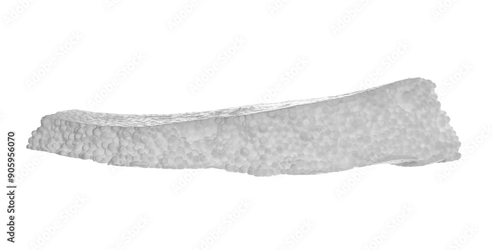 Fototapeta premium Crumbled styrofoam pieces isolated on white, clipping 
