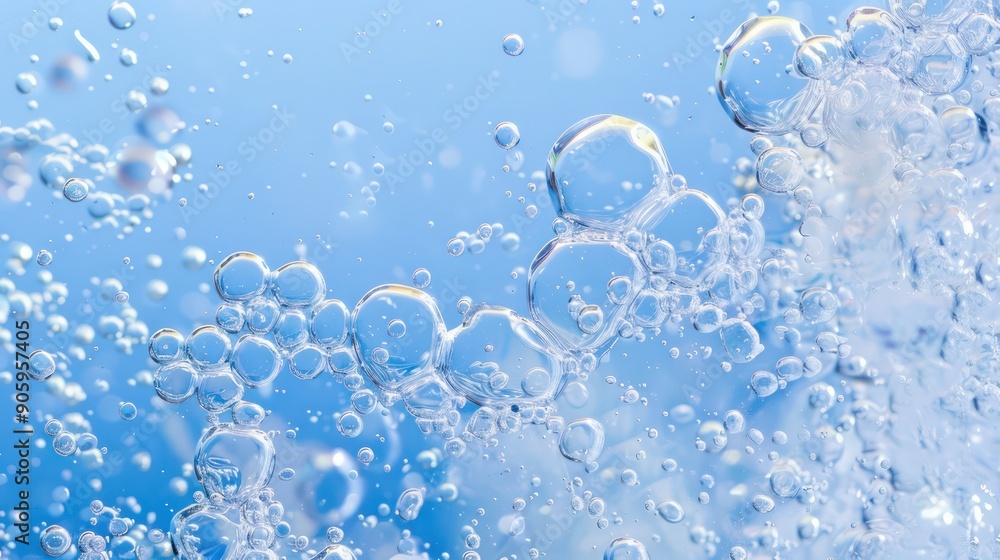 Abstract illustration Clear water surface with bubbles. beautiful white background. close up Abstract illustration Clear water surface with bubbles. beautiful white background. close up