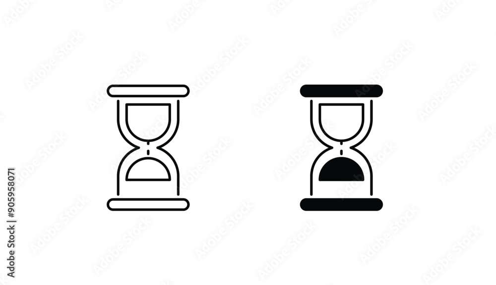 Hourglass icon design with white background stock illustration Hourglass icon design with white background stock illustration