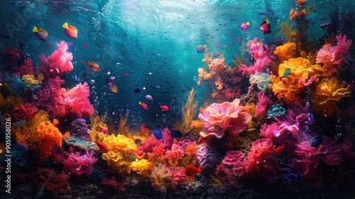 Wallpaper Mural Underwater Coral Reef with Colorful Fish Torontodigital.ca