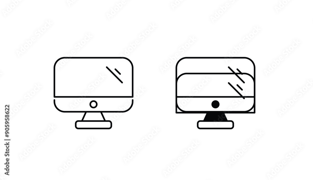 Monitor icon design with white background stock illustration Monitor icon design with white background stock illustration