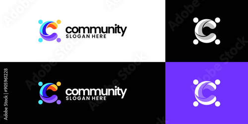 Letter C logo community, social group logo idea