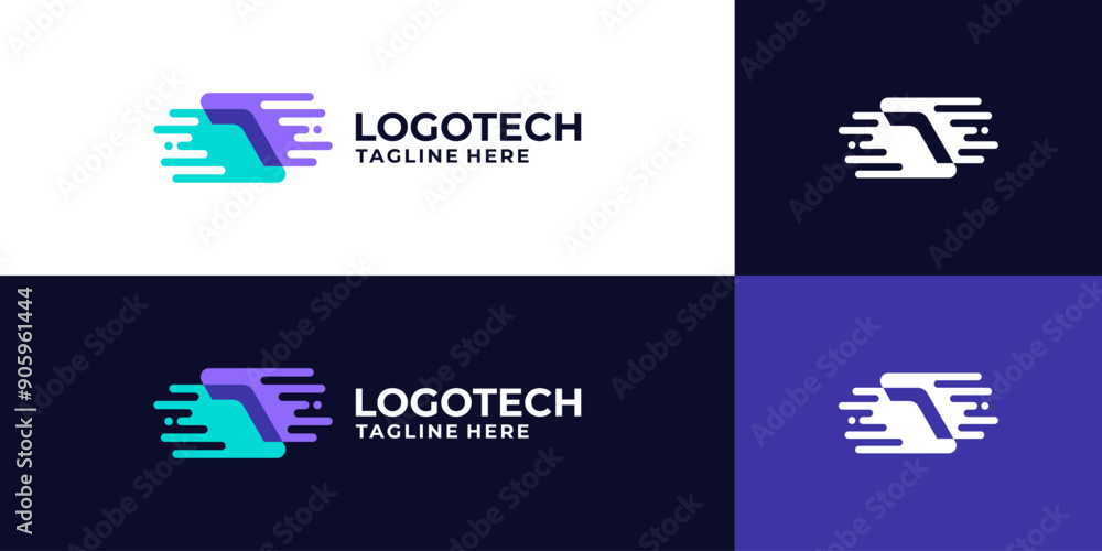 Technology logo design abstract. abstract letter symbol tech Technology logo design abstract. abstract letter symbol tech