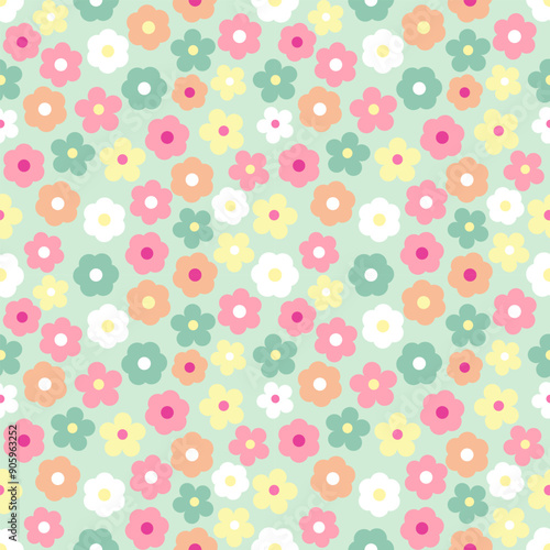 seamless background with flowers
