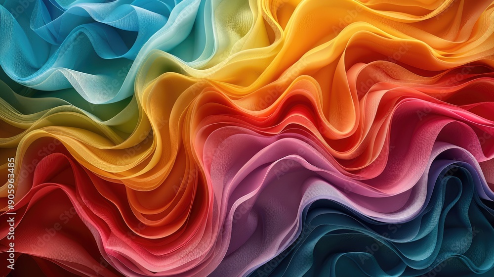 Multicolored wavy patterns intertwining in a hypnotic fashion Multicolored wavy patterns intertwining in a hypnotic fashion