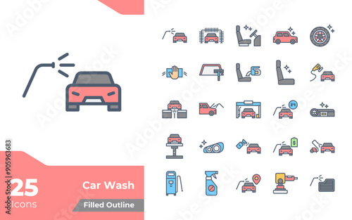 Car Wash Filled Color Icon