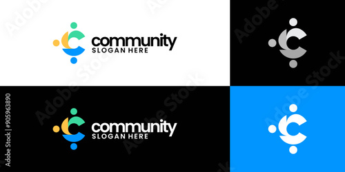 Letter C logo community, social group logo idea