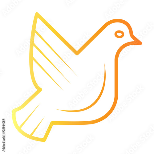 pigeon Line Gradient Icon