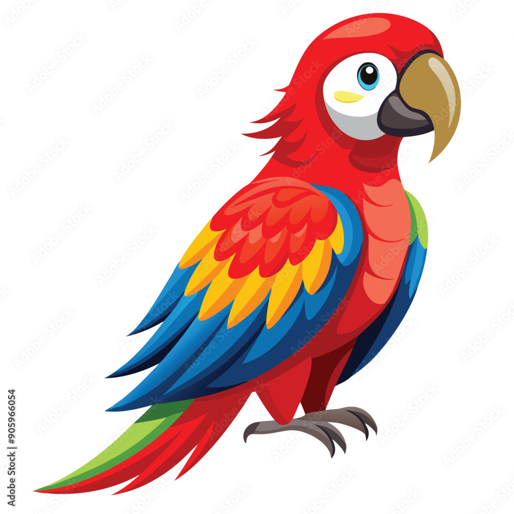Fototapeta premium A Colorful Macaw Parrot with Blue, Yellow, Green, and Red Feathers
