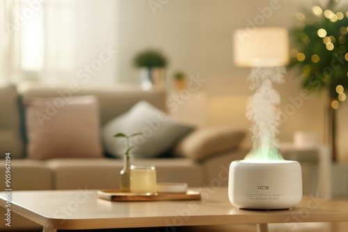 Wallpaper Mural White Humidifier on a Coffee Table in a Living Room Torontodigital.ca