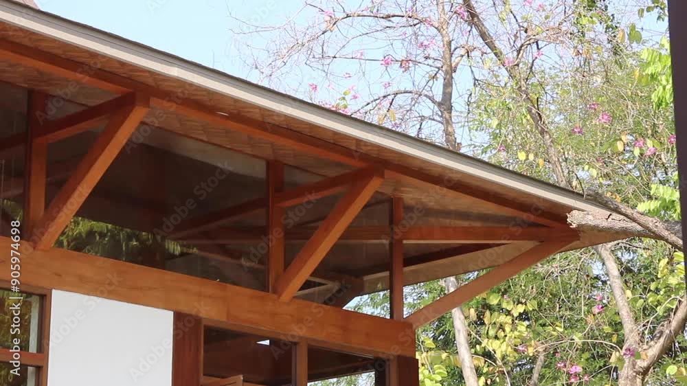 Modern Thai tropical garden house decorated in Chiang Mai, Thailand, stock footage Modern Thai tropical garden house decorated in Chiang Mai, Thailand, stock footage