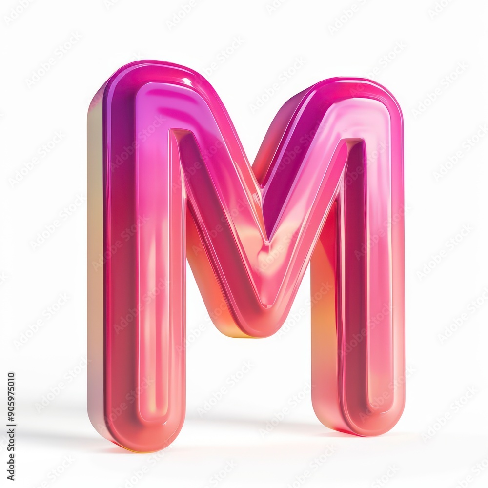 m capital letter tridimensional icon isolated on a white background m capital letter tridimensional icon isolated on a white background