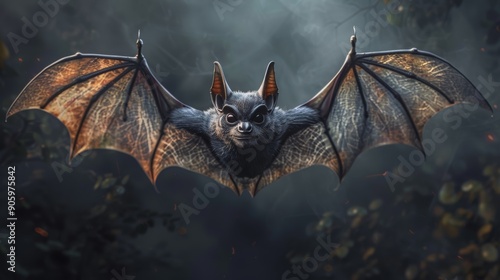 Bat with Spread Wings