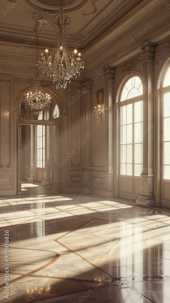 Fototapeta premium classic architecture interior empty room