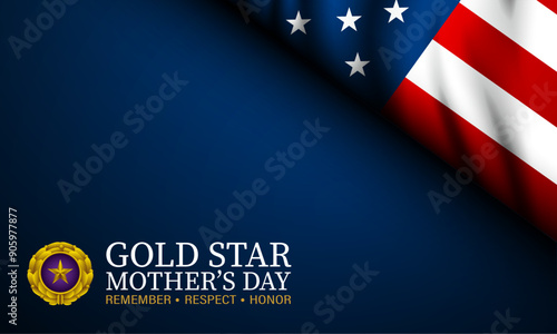 Gold star mothers day background vector illustration photo