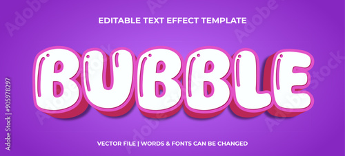 bubble editable text effect template	