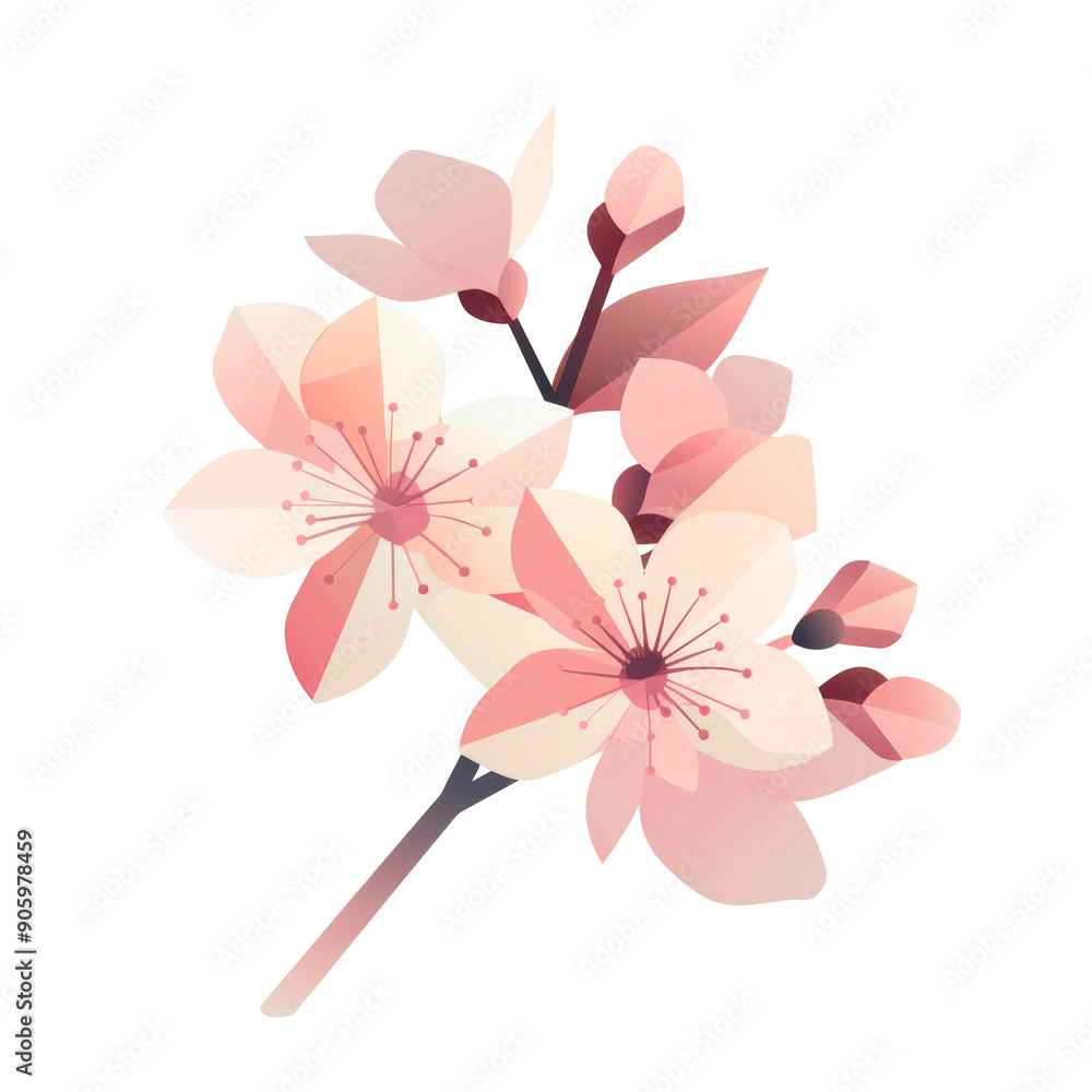 Obraz premium Delicate pink blossom branch with a dark background.
