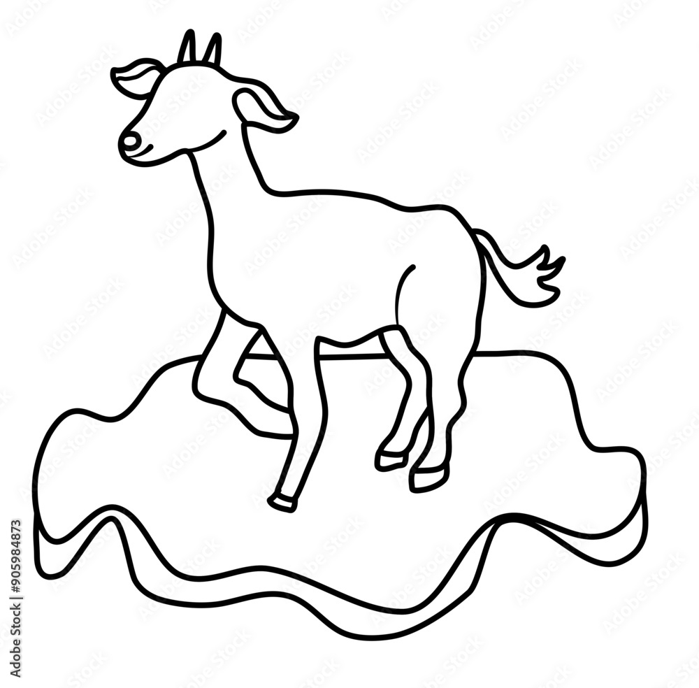 Fototapeta premium Goat in the grass vector