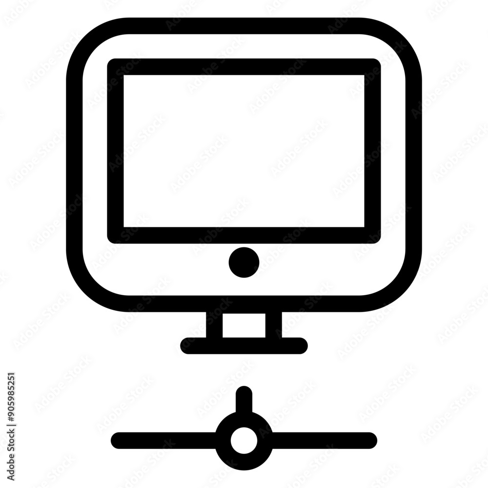 Computer icon in thin line style vector illustration graphic design Computer icon in thin line style vector illustration graphic design