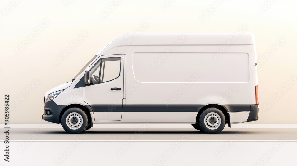 Efficient Delivery Van on Contemporary Roadway Symbolizing Advanced Transport Systems, Generative Ai Efficient Delivery Van on Contemporary Roadway Symbolizing Advanced Transport Systems, Generative Ai