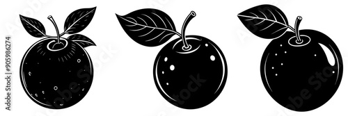 Blueberry fruit silhouette vector illustration