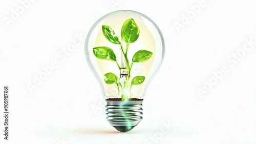 Wallpaper Mural Light Bulb with sprout inside isolated in white background Torontodigital.ca