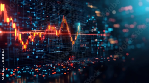AI-driven stock market analysis, illustrating new financial tools