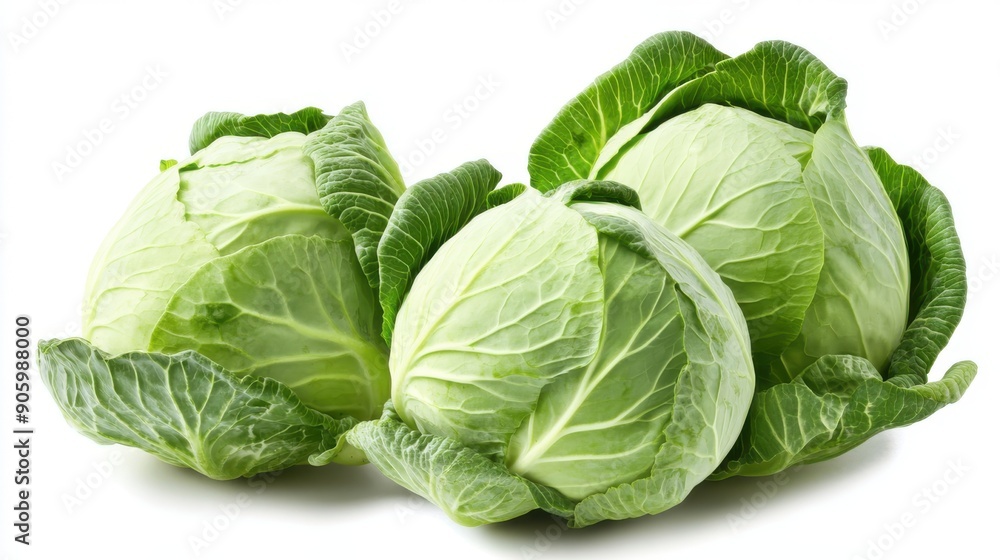 Fototapeta premium cabbage isolated on white background, clipping path, full depth of field