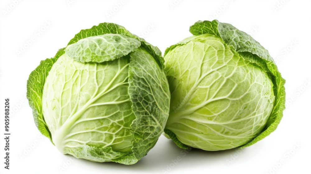 Fototapeta premium Green cabbage isolated on white background