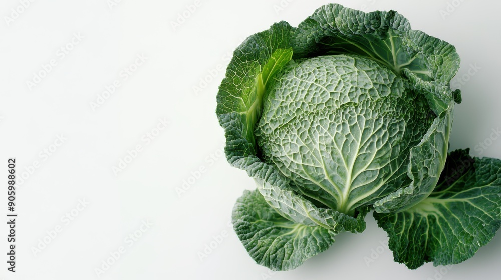 Fototapeta premium Green cabbage isolated on white background