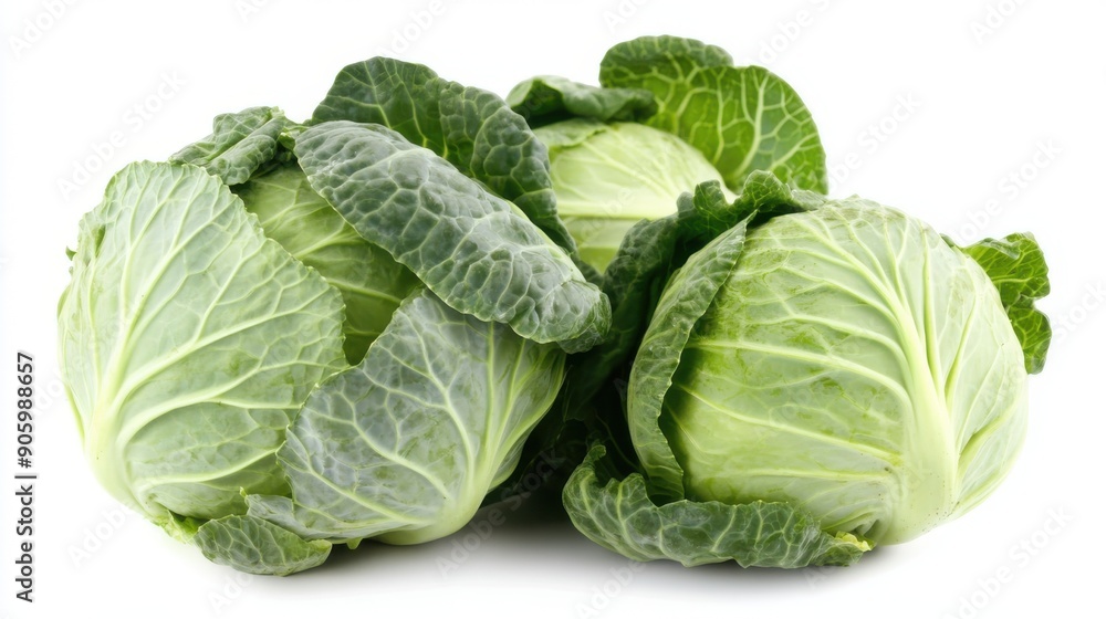 Green cabbage isolated on white background Green cabbage isolated on white background