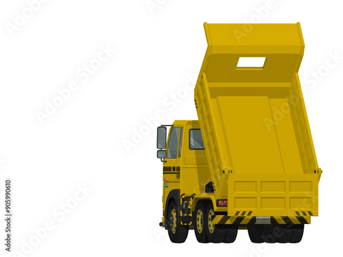 Isolated dump truck on white background