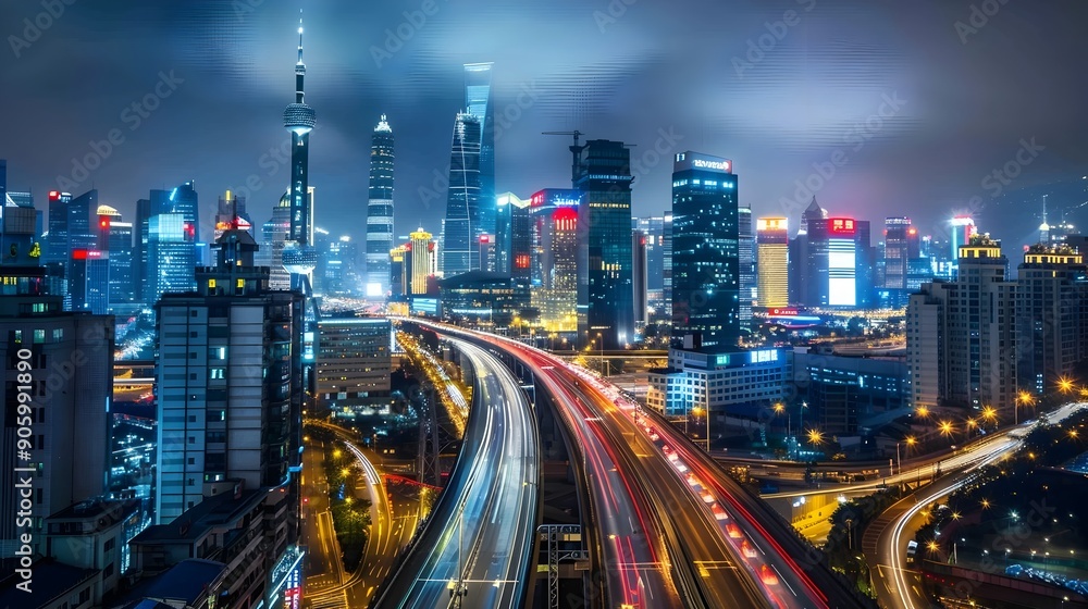 Fototapeta premium Smart City Planners Leveraging GIS to Integrate Technology and Urban Development