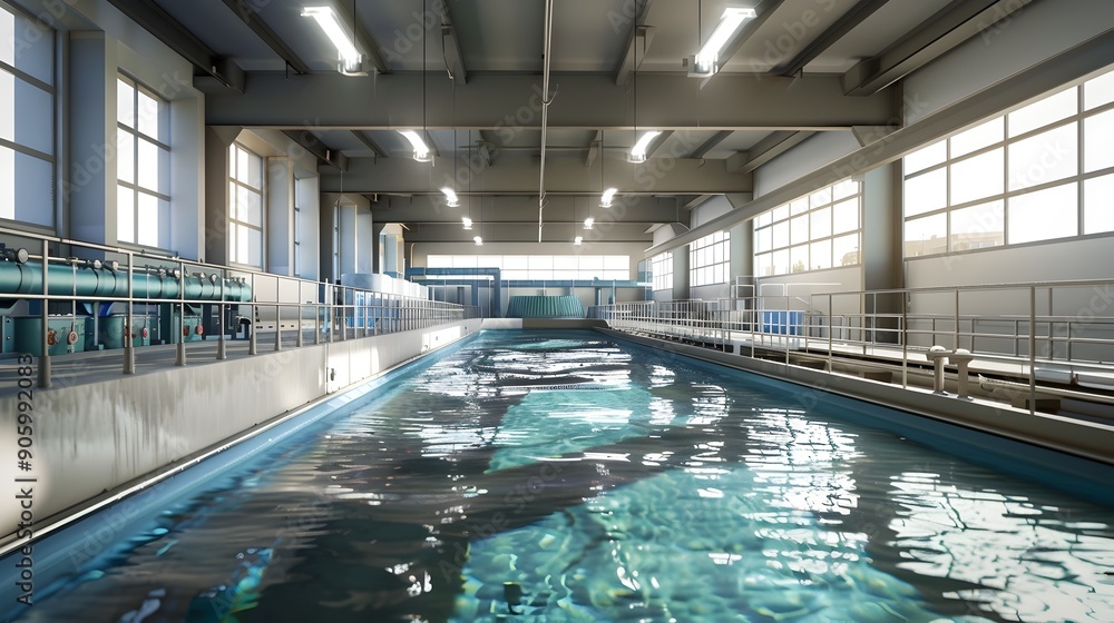 Fototapeta premium State of the Art Water Purification Facility with Innovative and Treatment Systems