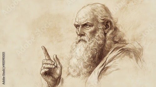 Biblical Illustration of Leviticus, Unlawful Sexual Relations, Moses explaining consequences of disobeying God's laws with serious expression, Bible Wall Art with beige background